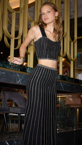 Celia Lurex Stripe Midi Skirt